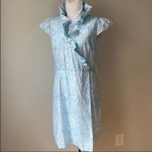 Elizabeth McKay Ruffle Wrap Dress Size 8